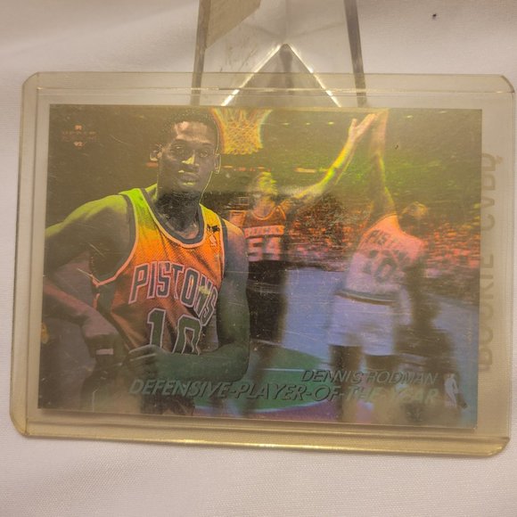 1991-92 Upper Deck Dennis Rodman Defensive Player Of The Year #AW9 Hologram Card - Picture 3 of 3